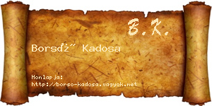 Borsó Kadosa névjegykártya